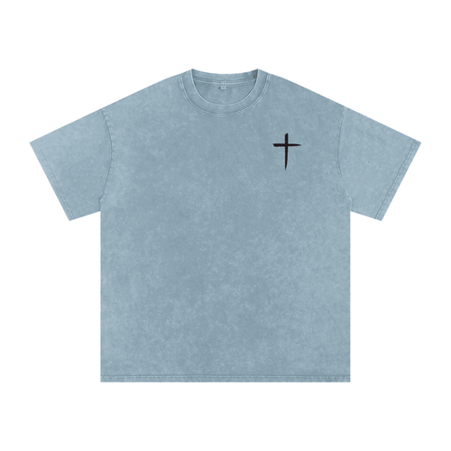 Cross T, t-shirt, light blue