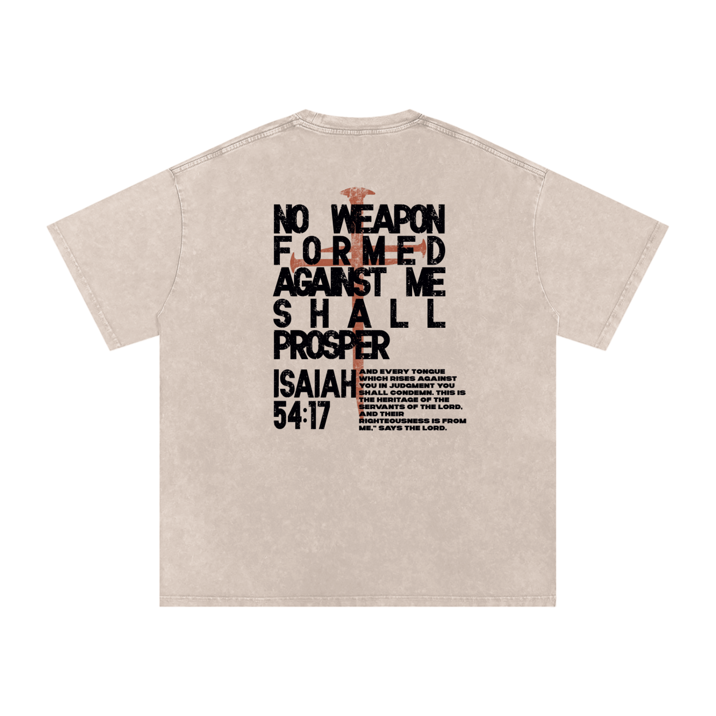Isaiah 54:17, No weapon formed against me shall prosper shirt, apricot shirt
