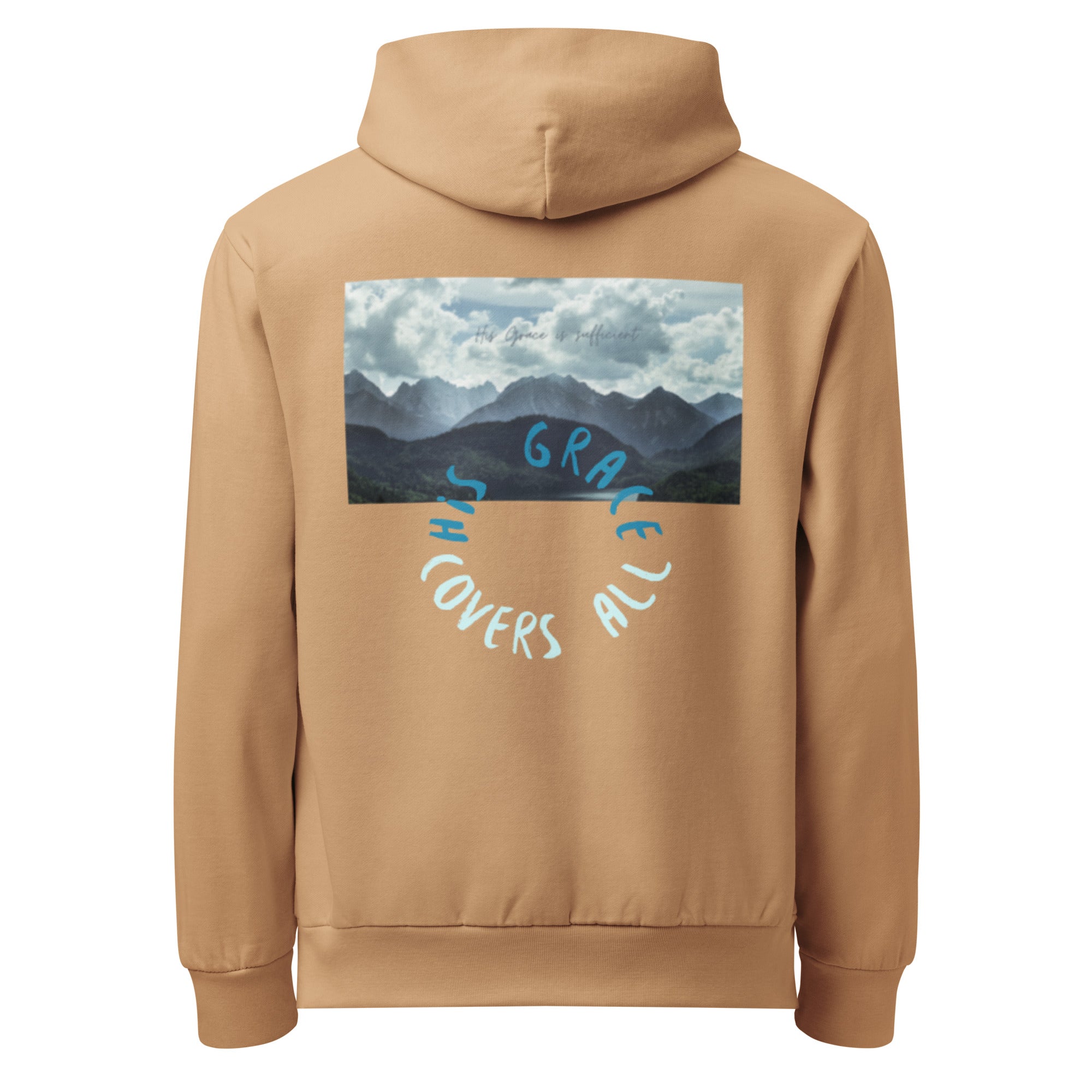 his grace covers all hoodie, brown