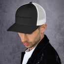 lets make heaven crowded trucker hat, cap, black and white