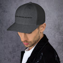 lets make heaven crowded trucker hat, cap, gray