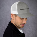 lets make heaven crowded trucker hat, cap, gray and white
