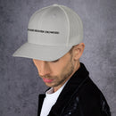 lets make heaven crowded trucker hat, cap, gray