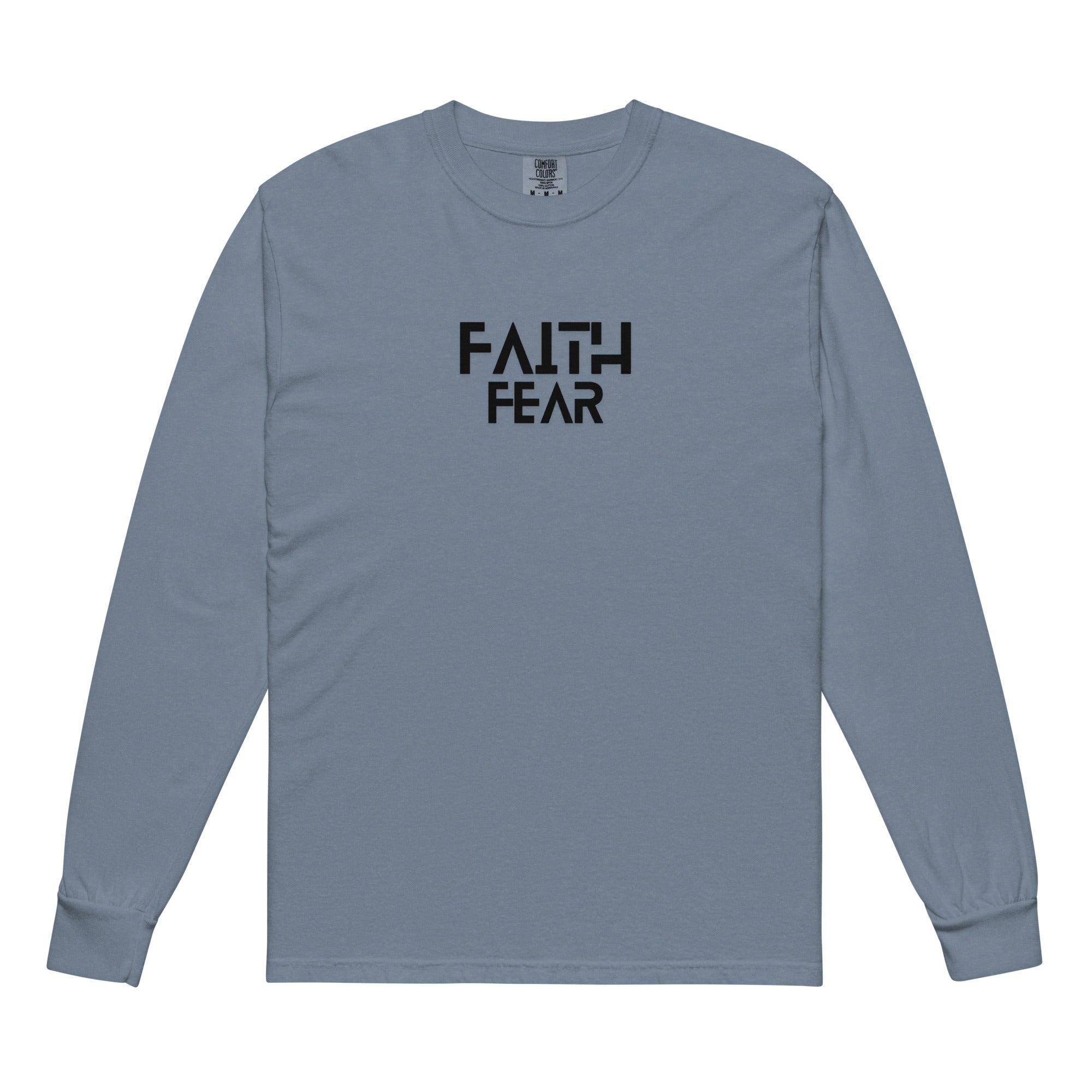 Faith over Fear shirt, blue long sleeve