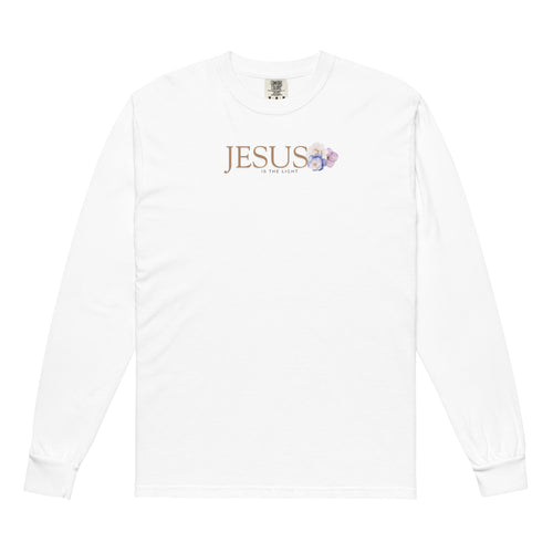Jesus is the light, white floral sweatshirt