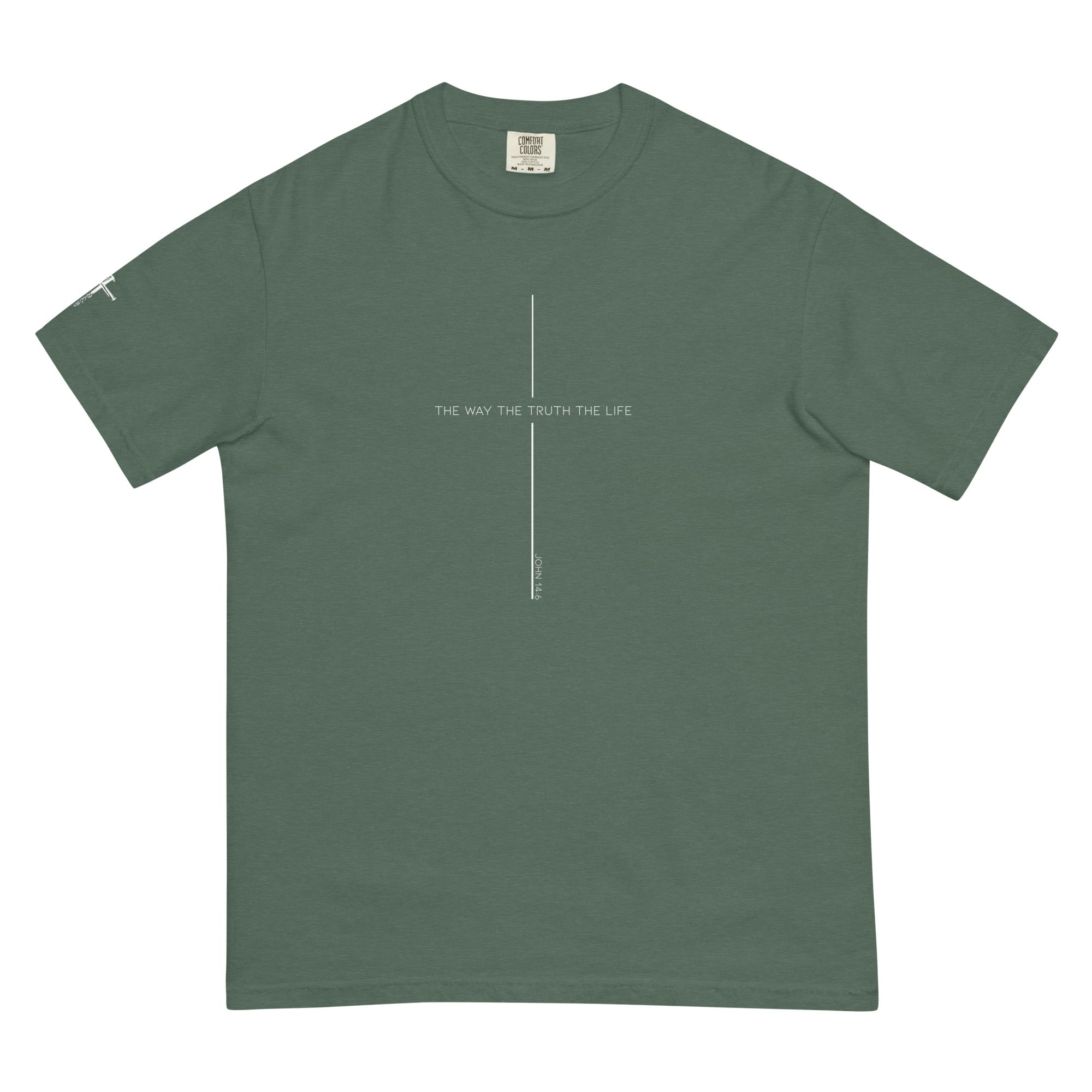 The way the truth the life, cross, t-shirt, green