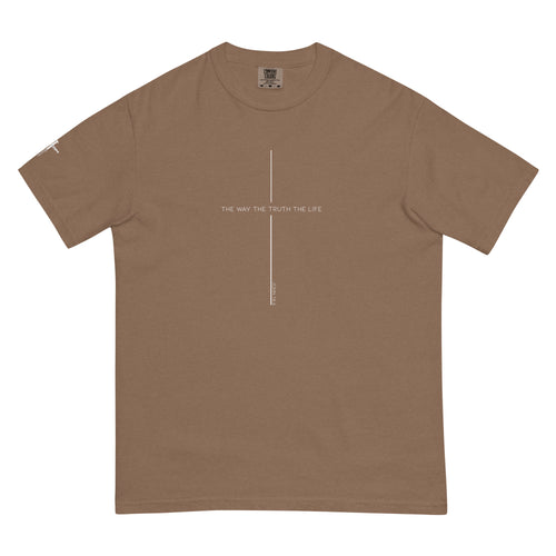 The way the truth the life, cross, t-shirt, brown