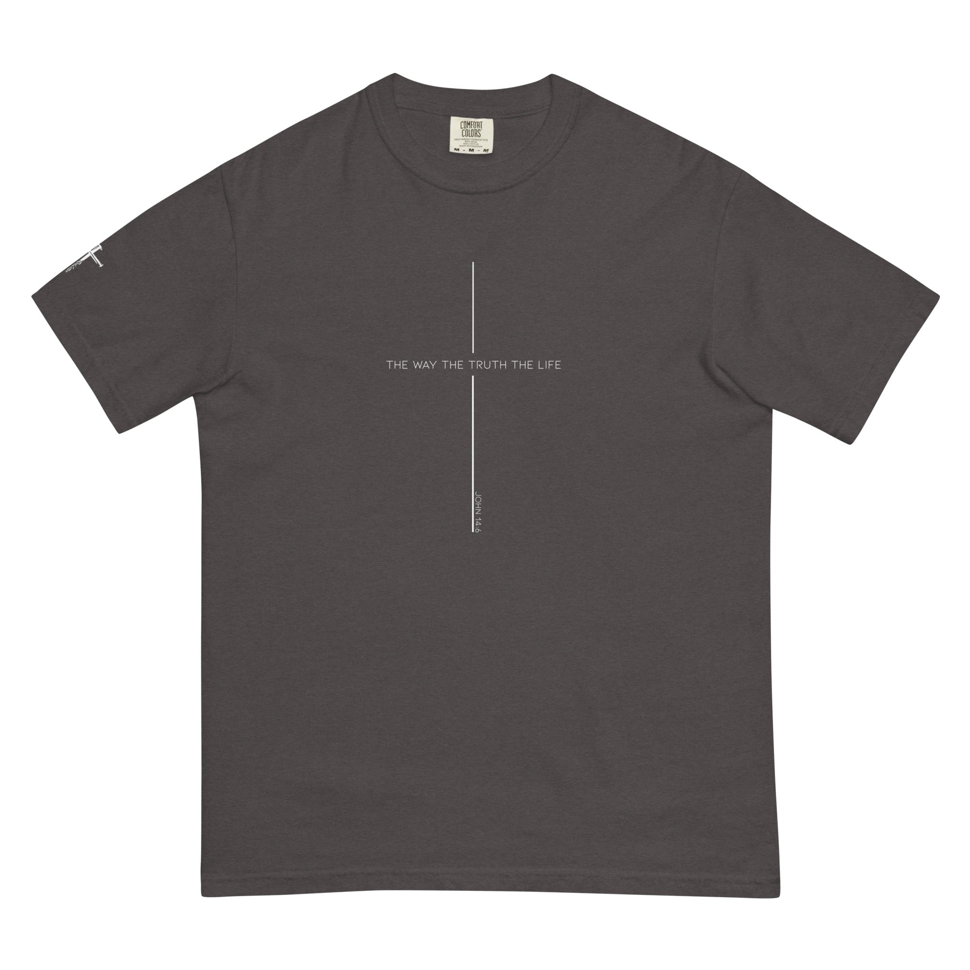 The way the truth the life, cross, t-shirt, gray