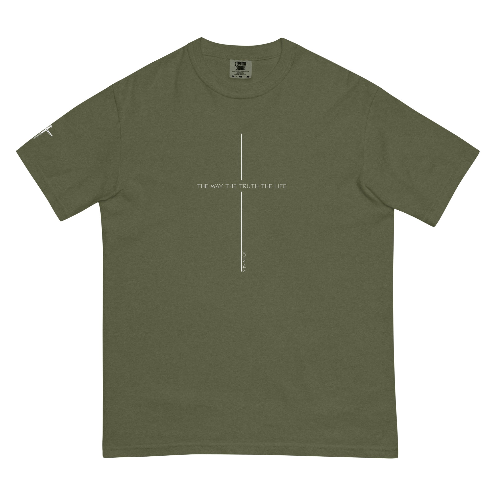 The way the truth the life, cross, t-shirt, green
