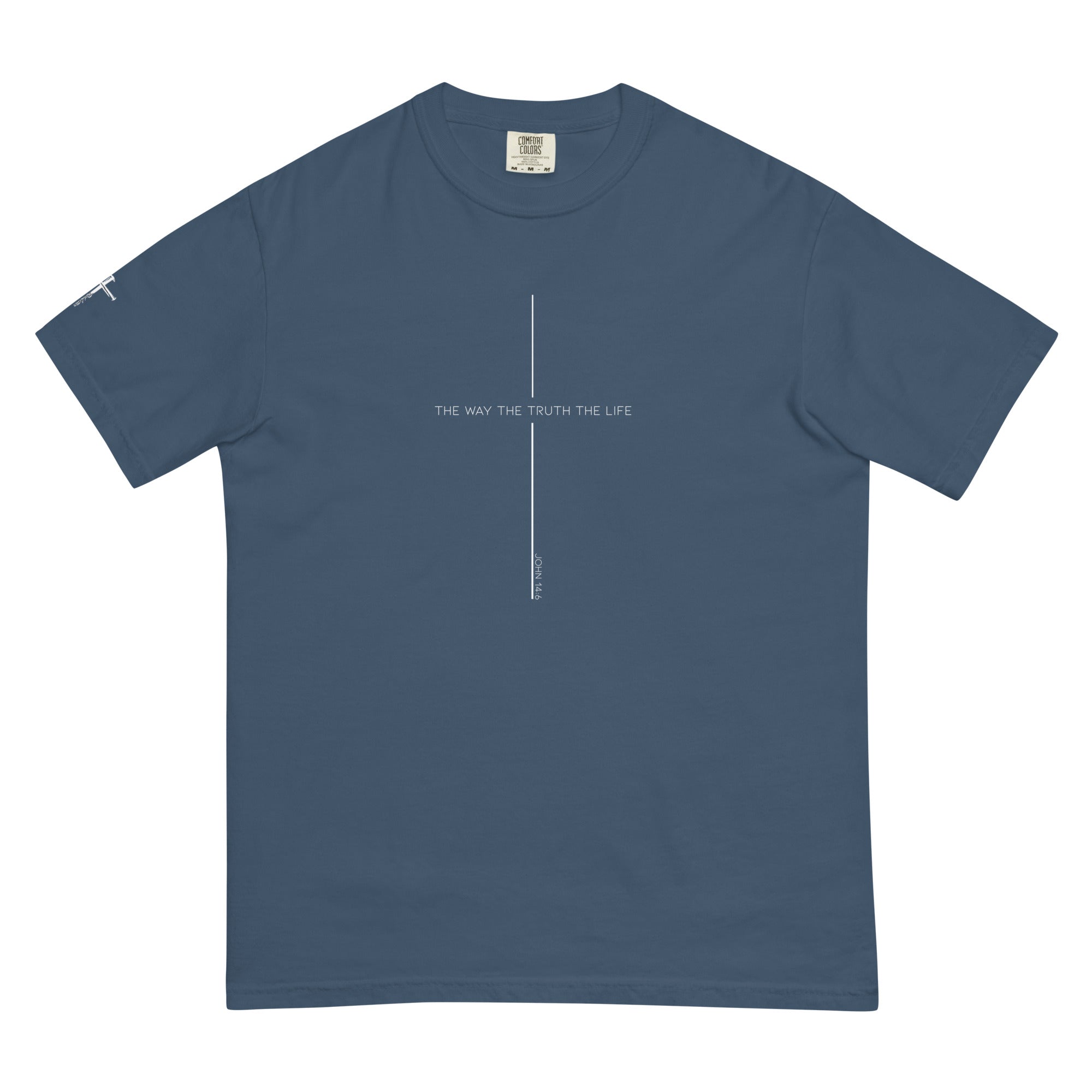 The way the truth the life, cross, t-shirt, blue