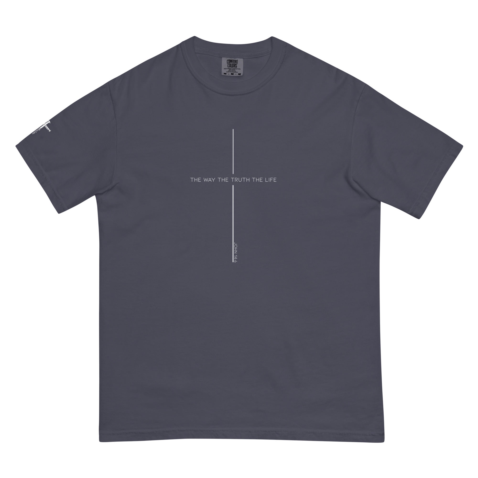 The way the truth the life, cross, t-shirt, light navy