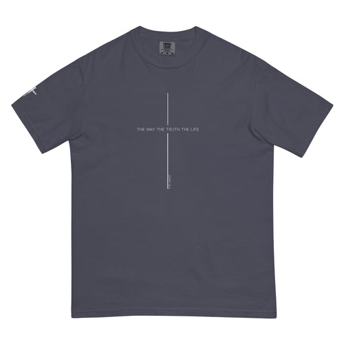 The way the truth the life, cross, t-shirt, light navy