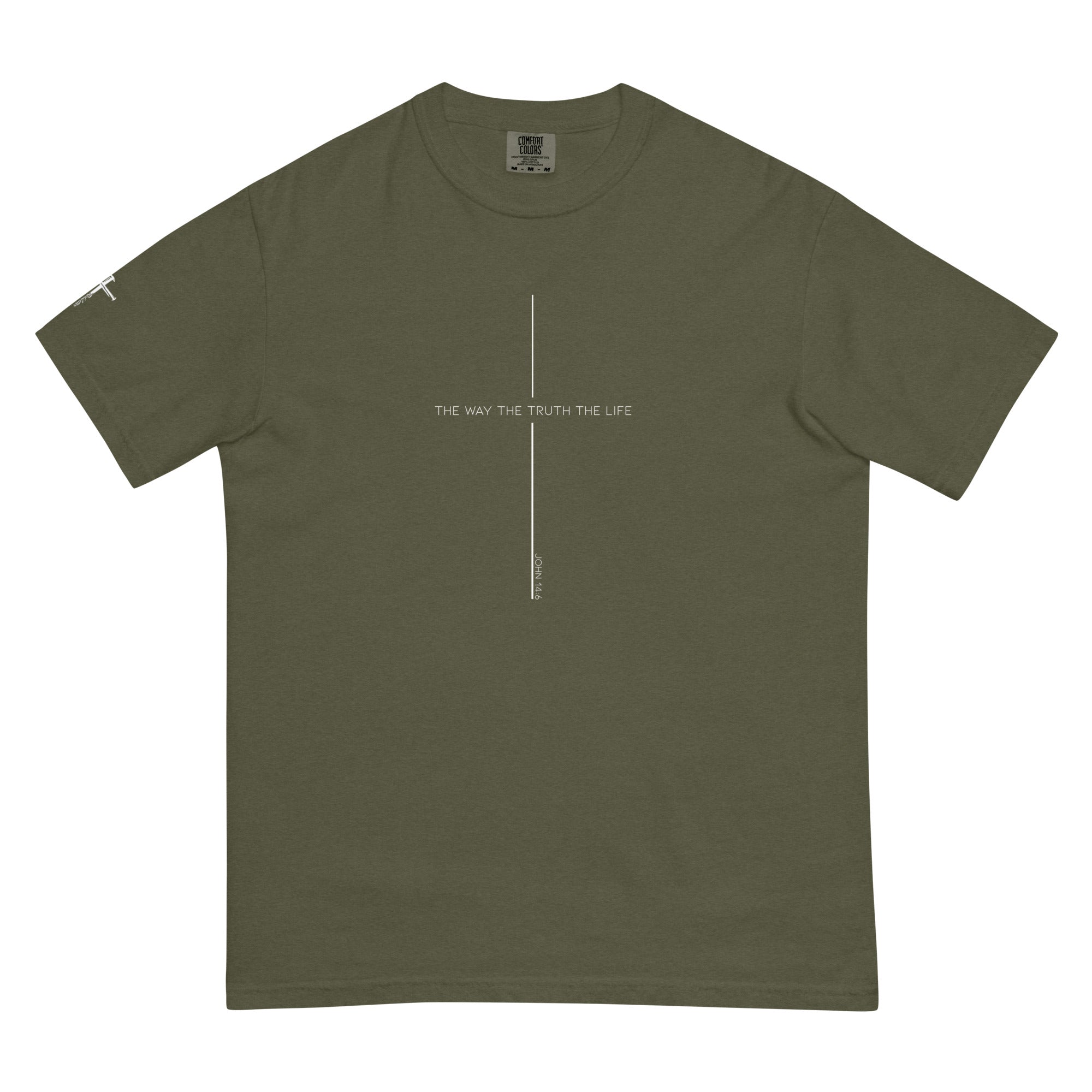 The way the truth the life, cross, t-shirt, green