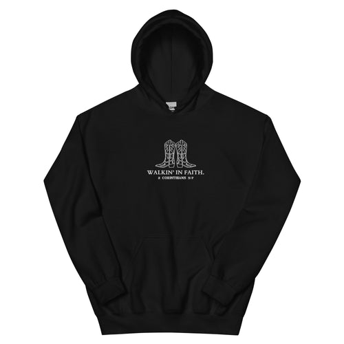 walkin in faith, walking in faith, 2 Corinthians 5:7, hoodie, black