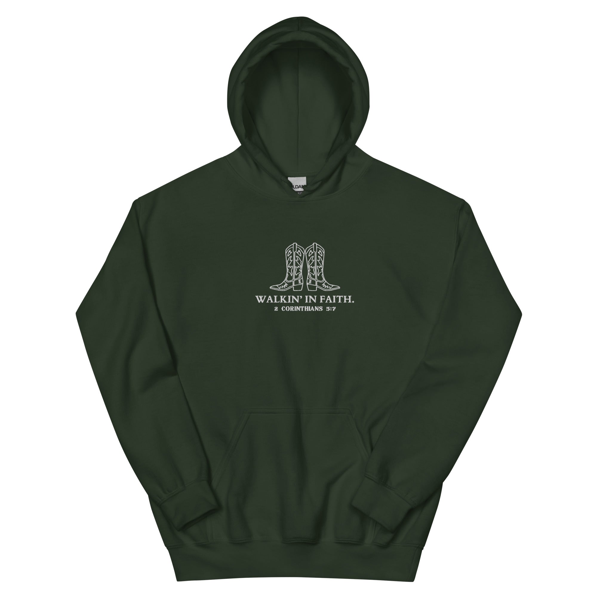walkin in faith, walking in faith, 2 Corinthians 5:7, hoodie, green