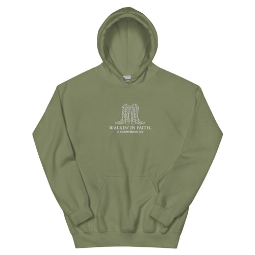 walkin in faith, walking in faith, 2 Corinthians 5:7, hoodie, green