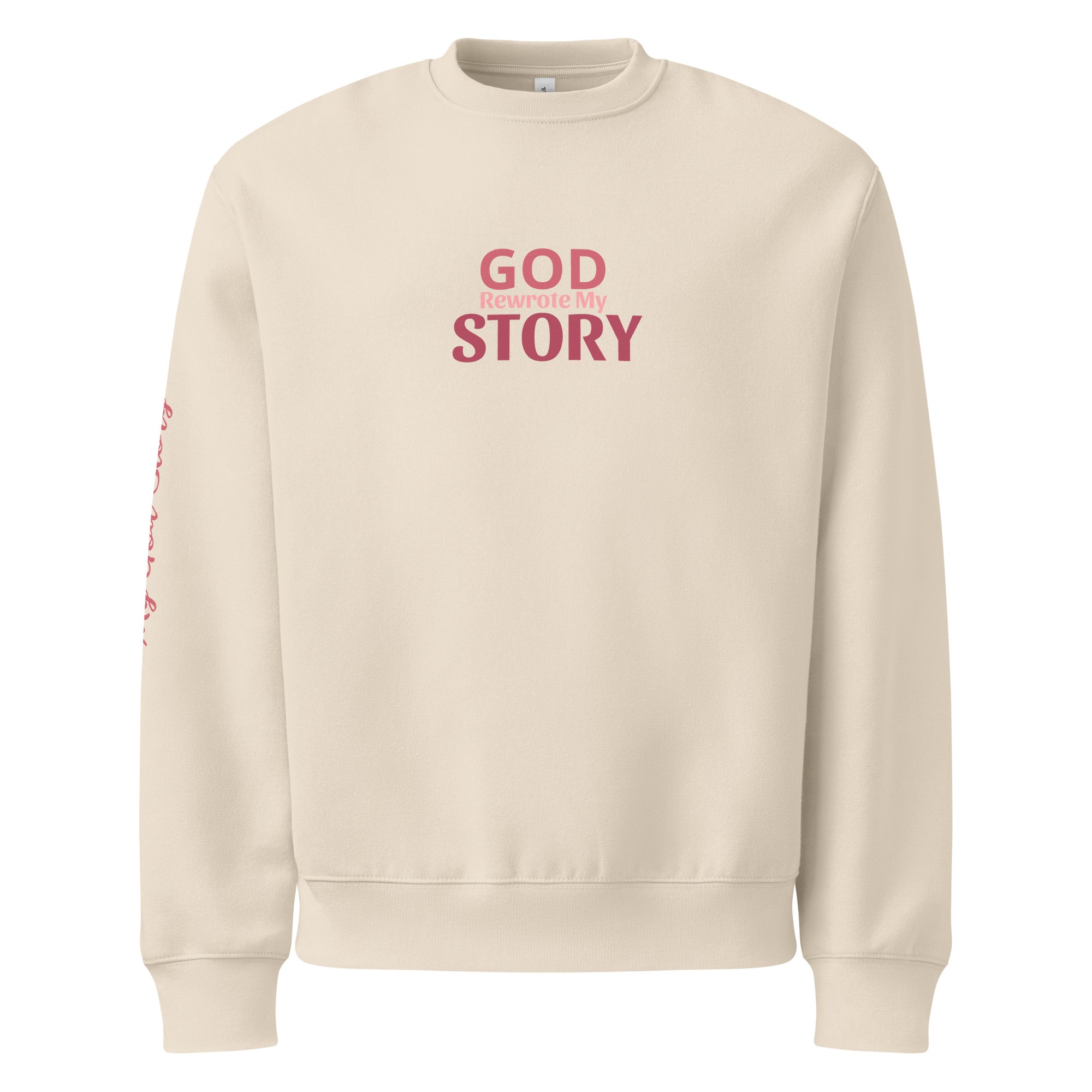 God rewrote my story sweatshirt, beige