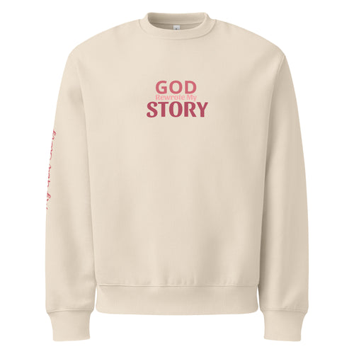God rewrote my story sweatshirt, beige