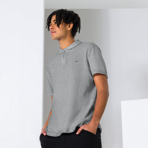 fisher of man, fish symbol polo, grey