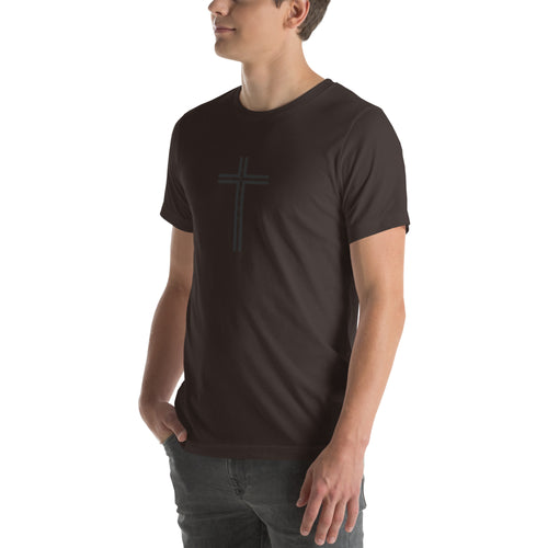 hidden cross t-shirt, brown
