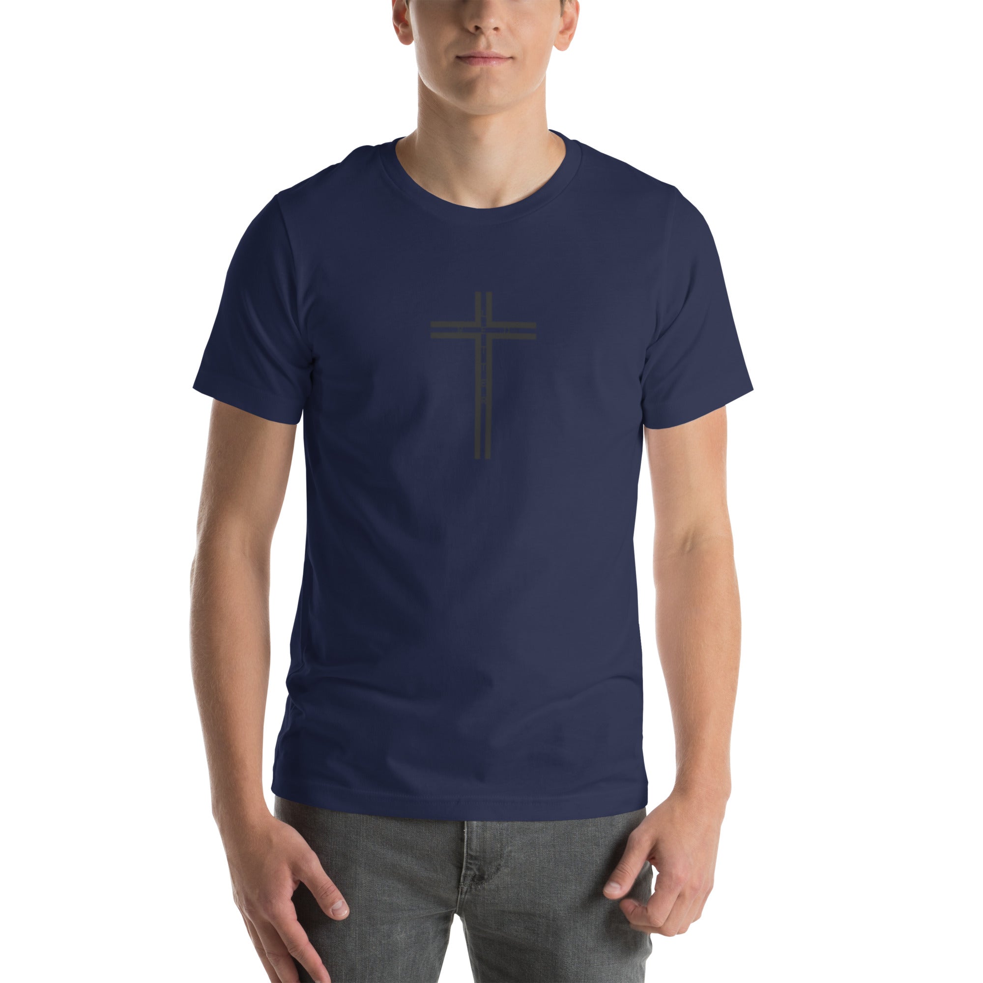hidden cross t-shirt, blue
