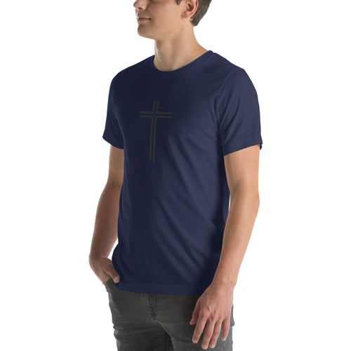 hidden cross t-shirt, blue
