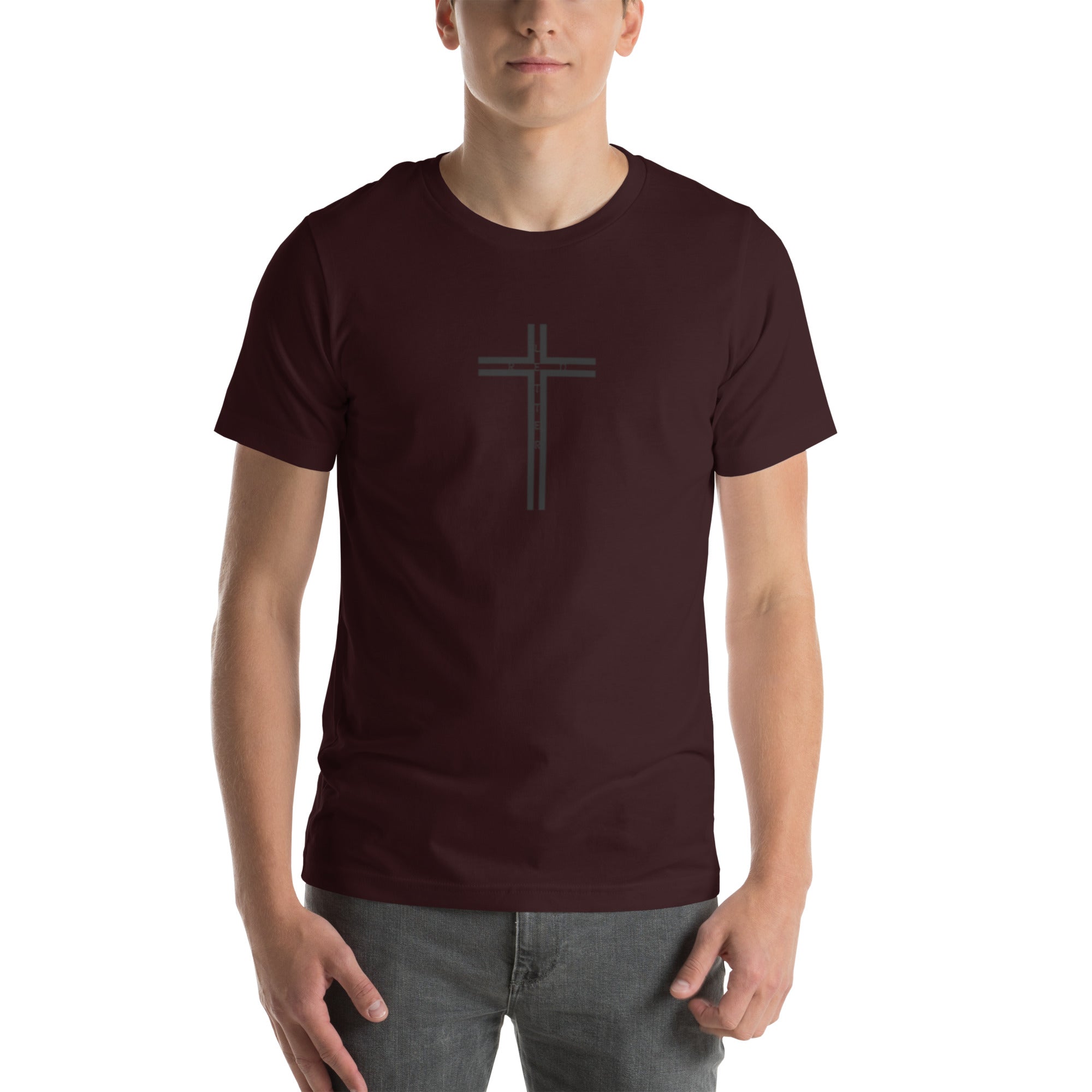 hidden cross t-shirt, red